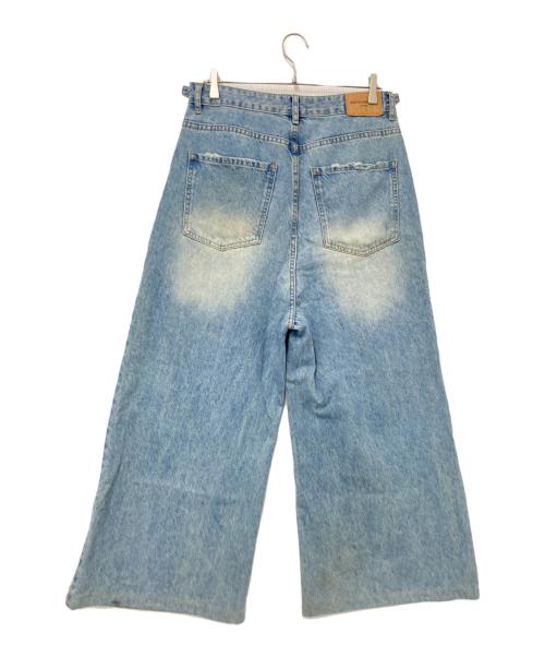 masonprince（メゾンプリンス）masonprince (メゾンプリンス) サイドベルトワイドフレアデニムパンツ インディゴ サイズ:3の古着・服飾アイテム
