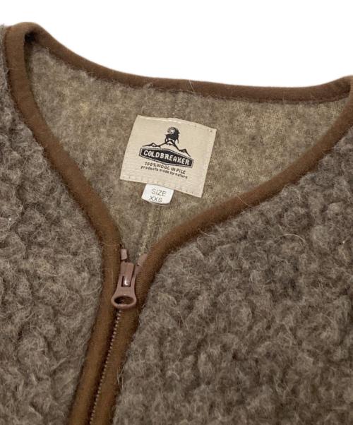 coldbreaker（コールドブレーカー）coldbreaker (コールドブレーカー) ノーカラーウールジャケット ブラウン サイズ:XXSの古着・服飾アイテム