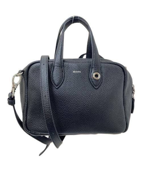 Beaure（ビュレ）Beaure (ビュレ) FREAK'S STORE (フリークストア) 別注カウレザー スクエア ミニボストン型ショルダーバッグ ブラック サイズ:下記参照の古着・服飾アイテム