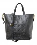 russetラシット）の古着「型押しレザーショルダーバッグ」｜ブラック