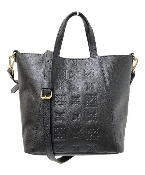 russet（ラシット）russet (ラシット) 型押しレザーショルダーバッグ ブラック サイズ:下記参照の古着・服飾アイテム