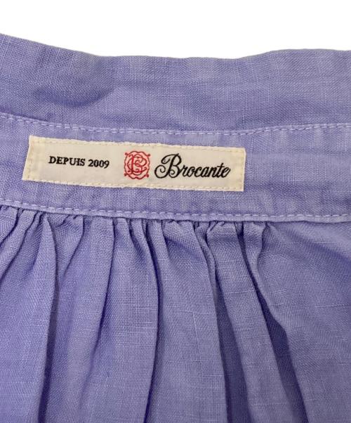 BROCANTE（ブロカント）BROCANTE (ブロカント) リネンギャザーブラウス ブルー サイズ:2の古着・服飾アイテム