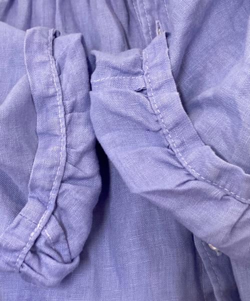 BROCANTE（ブロカント）BROCANTE (ブロカント) リネンギャザーブラウス ブルー サイズ:2の古着・服飾アイテム