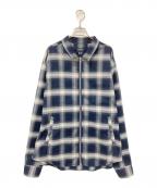HUFハフ）の古着「オンブレチェックシャツジャケット」｜ブラック×ホワイト