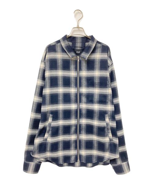 HUF（ハフ）HUF (ハフ) オンブレチェックシャツジャケット ブラック×ホワイト サイズ:Lの古着・服飾アイテム