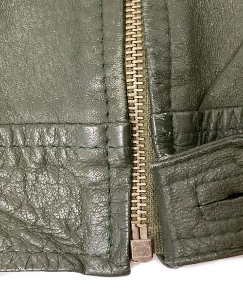 USED（ユーズド）USED (ユーズド) レザージャケット グリーン サイズ:62の古着・服飾アイテム