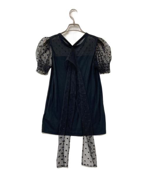 RED VALENTINO（レッドヴァレンティノ）RED VALENTINO (レッドヴァレンティノ) 切替レースブラウス ブラック サイズ:Sの古着・服飾アイテム