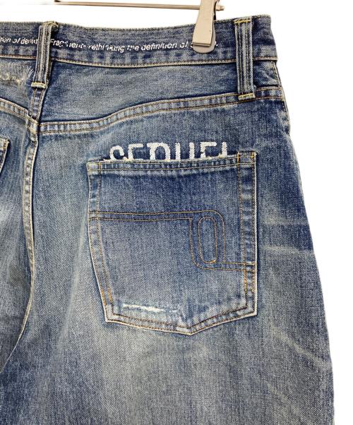 SEQUEL（シークエル）SEQUEL (シークエル) FRAGMENT DESIGN (フラグメントデザイン) DAMAGEDENIMPANTS インディゴ サイズ:Lの古着・服飾アイテム