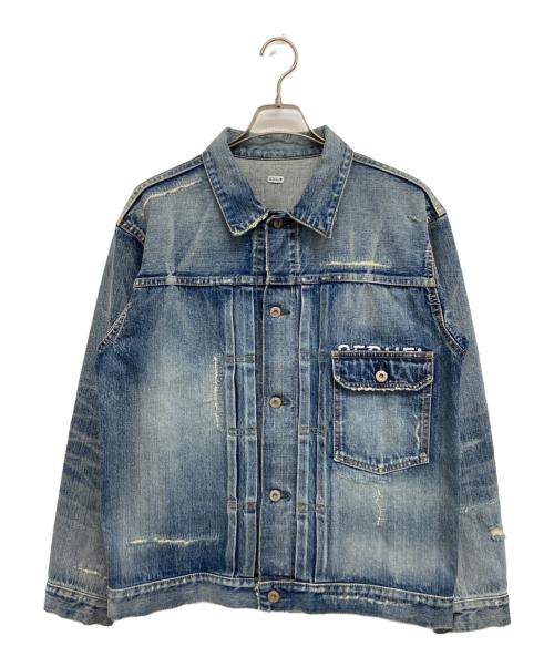 SEQUEL（シークエル）SEQUEL (シークエル) FRAGMENT DESIGN (フラグメントデザイン) DAMAGE DENIM JACKET インディゴ サイズ:Lの古着・服飾アイテム