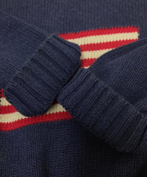 LAND'S END（ランズエンド）LAND'S END (ランズエンド) 星条旗 ニットセーター ネイビー サイズ:下記参照の古着・服飾アイテム