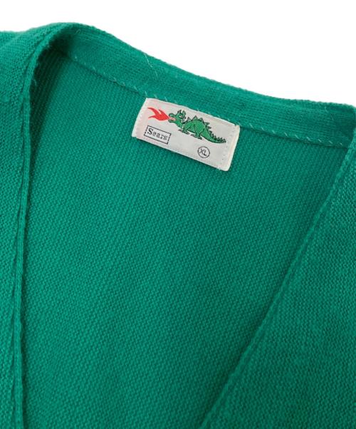 Sears（シアーズ）Sears (シアーズ) 70sアクリルカーディガン グリーン サイズ:XLの古着・服飾アイテム