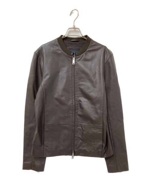 ARMANI EXCHANGE（アルマーニ エクスチェンジ）ARMANI EXCHANGE (アルマーニ エクスチェンジ) カウレザージャケット ブラウン サイズ:Mの古着・服飾アイテム