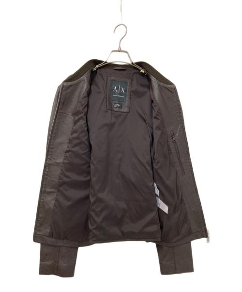 ARMANI EXCHANGE（アルマーニ エクスチェンジ）ARMANI EXCHANGE (アルマーニ エクスチェンジ) カウレザージャケット ブラウン サイズ:Mの古着・服飾アイテム