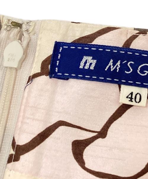 M'S GRACY（エムズグレイシー）M'S GRACY (エムズグレイシー) ノースリーブワンピース ベージュ×ピンク サイズ:40の古着・服飾アイテム