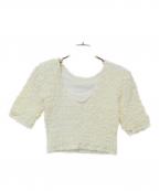 CLANEクラネ）の古着「W FACE SHIRRING CROPPED TOPS」｜アイボリー