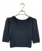 BORDERS at BALCONYボーダーズアットバルコニー）の古着「ROUND NECK MINI TOP」｜ブラック