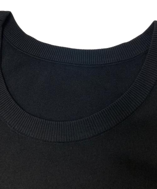 BORDERS at BALCONY（ボーダーズアットバルコニー）BORDERS at BALCONY (ボーダーズアットバルコニー) ROUND NECK MINI TOP ブラック サイズ:36の古着・服飾アイテム