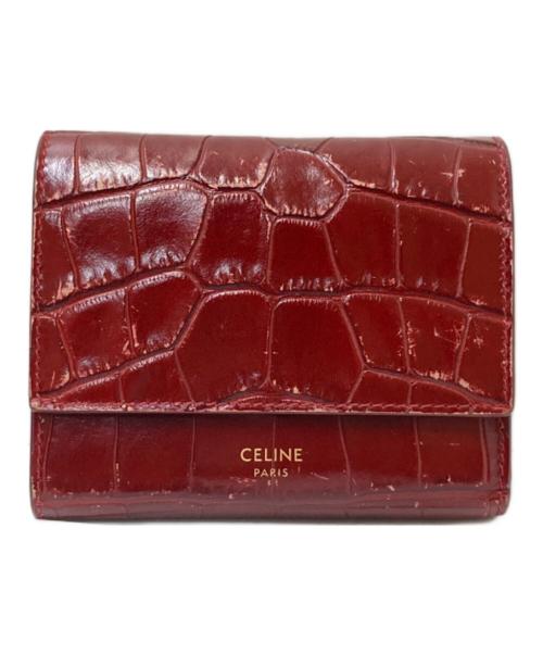 CELINE（セリーヌ）CELINE (セリーヌ) スモール トリフォールドウォレット ボルドーの古着・服飾アイテム