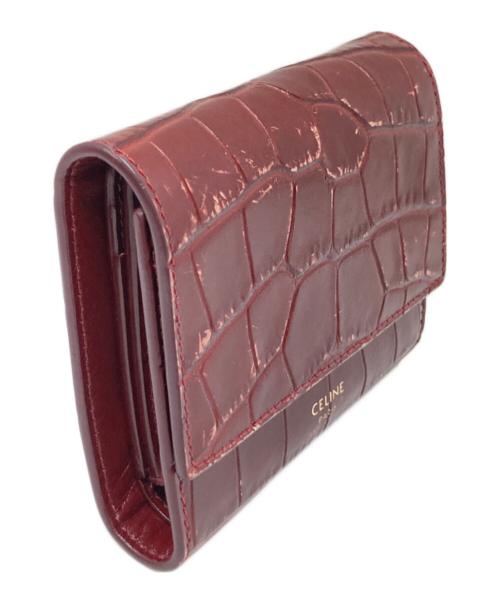 CELINE（セリーヌ）CELINE (セリーヌ) スモール トリフォールドウォレット ボルドーの古着・服飾アイテム