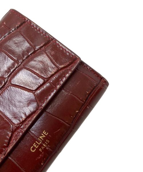 CELINE（セリーヌ）CELINE (セリーヌ) スモール トリフォールドウォレット ボルドーの古着・服飾アイテム