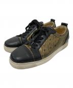 Christian Louboutinクリスチャン・ルブタン）の古着「フラットパテントレザースニーカー」｜ブラック×ゴールド