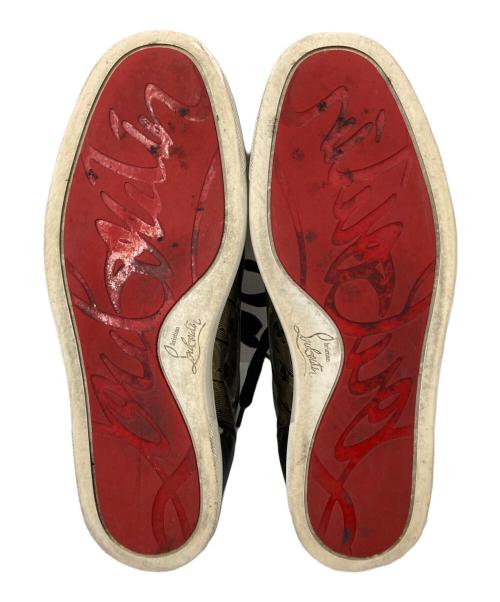 Christian Louboutin（クリスチャン・ルブタン）Christian Louboutin (クリスチャン・ルブタン) フラットパテントレザースニーカー ブラック×ゴールド サイズ:26.0㎝の古着・服飾アイテム