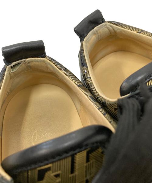 Christian Louboutin（クリスチャン・ルブタン）Christian Louboutin (クリスチャン・ルブタン) フラットパテントレザースニーカー ブラック×ゴールド サイズ:26.0㎝の古着・服飾アイテム