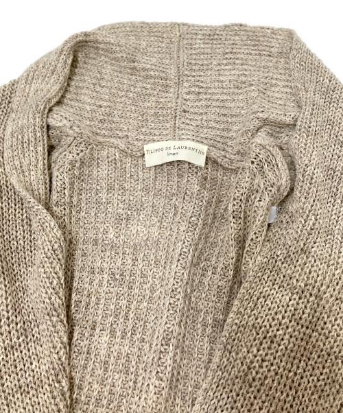 FILIPPO DE LAURENTIIS（フィリッポ・デ・ローレンティス）FILIPPO DE LAURENTIIS (フィリッポ・デ・ローレンティス) ダブルショールカラーニットカーディガン ベージュ サイズ:下記参照の古着・服飾アイテム