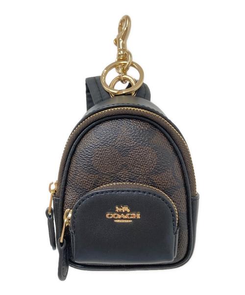 COACH（コーチ）COACH (コーチ) ミニ コート バックパック バッグチャーム ブラック×ブラウン サイズ:下記参照の古着・服飾アイテム
