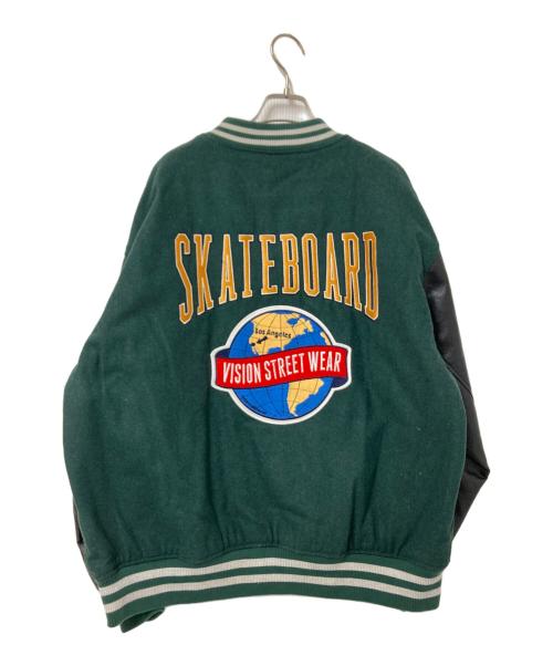 VISION STREET WEAR（ヴィションストリートウェアー）VISION STREET WEAR (ヴィションストリートウェアー) スタジャン グリーン×ブラック サイズ:Lの古着・服飾アイテム