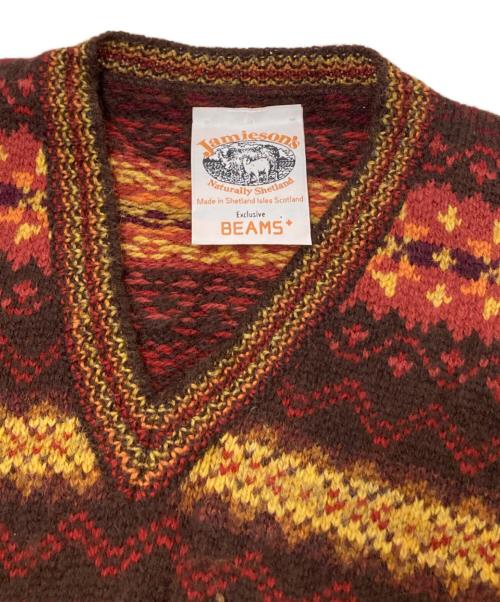 BEAMS PLUS（ビームスプラス）BEAMS PLUS (ビームスプラス) Jamieson & Smith (ジェミソンアンドスミス) 別注ウールニットベスト ブラウン サイズ:下記参照の古着・服飾アイテム