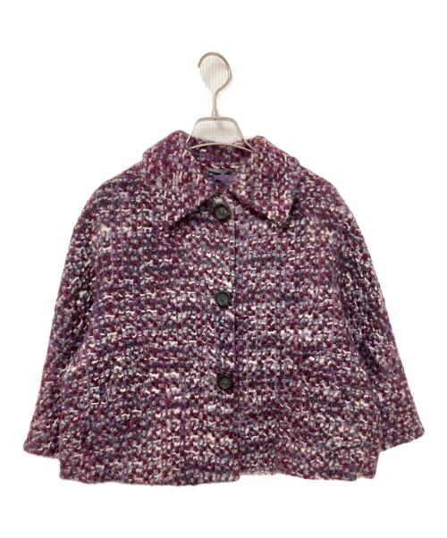 Max Mara Studio（マックスマーラ ストゥディオ）Max Mara Studio (マックスマーラ ストゥディオ) ツイードジャケット パープル サイズ:38の古着・服飾アイテム