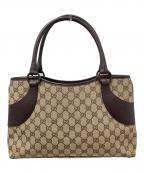 GUCCIグッチ）の古着「GGキャンバストートバッグ」｜ブラウン×ベージュ