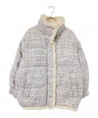 Snidelスナイデル）の古着「ツイードダウン」｜ピンクベージュ