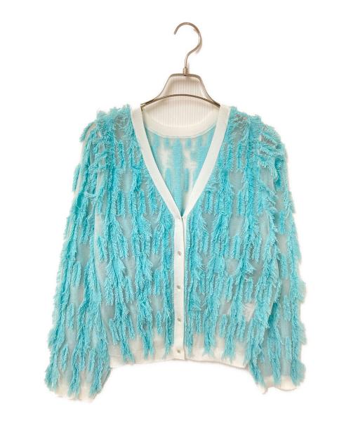 NOLLEY'S（ノーリーズ）NOLLEY'S (ノーリース) カットフリンジ２WAYCD ブルー サイズ:38の古着・服飾アイテム