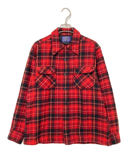 PENDLETON（ペンドルトン）PENDLETON (ペンドルトン) ウールチェックネルシャツ レッド×ブラック サイズ:Mの古着・服飾アイテム