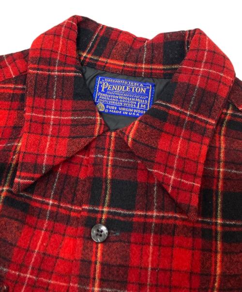 PENDLETON（ペンドルトン）PENDLETON (ペンドルトン) ウールチェックネルシャツ レッド×ブラック サイズ:Mの古着・服飾アイテム