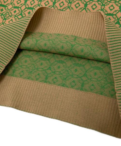 CABAN（キャバン）CABAN (キャバン) コットンポリエステル コスタリカンジャカードアメリカンスリーブプルオーバー ベージュ×グリーン サイズ:Fの古着・服飾アイテム