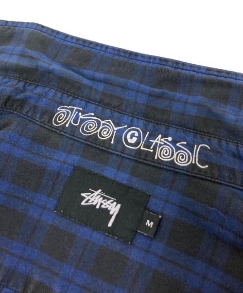 stussy（ステューシー）stussy (ステューシー) チェックシャツ ブルー×ブラック サイズ:Mの古着・服飾アイテム