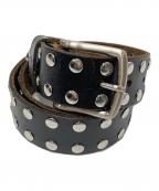 stussyステューシー）の古着「レザーベルト」｜ブラック