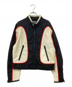 DIESELディーゼル）の古着「J-BLINK レーシングジャケット」｜ベージュ×ブラック