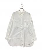 MAISON SPECIALメゾンスペシャル）の古着「アシンメトリービッグシャツ」｜ホワイト