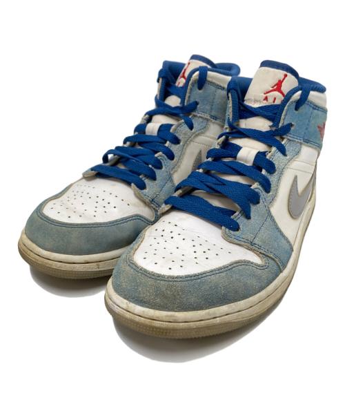 NIKE（ナイキ）NIKE (ナイキ) Air Jordan 1 MID ホワイト×ブルー サイズ:26.0cmの古着・服飾アイテム