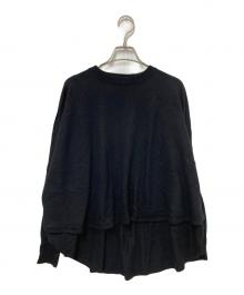 mizuiro-ind（ミズイロインド）の古着「crew neck front seam P/O」｜ブラック