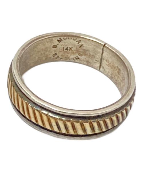 Bruce Morgan（ブルースモーガン）Bruce Morgan (ブルースモーガン) 4Kストライププレーン コンビリング シルバー サイズ:実寸21号の古着・服飾アイテム