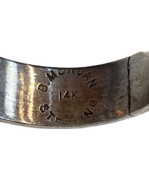 Bruce Morgan（ブルースモーガン）Bruce Morgan (ブルースモーガン) 4Kストライププレーン コンビリング シルバー サイズ:実寸21号の古着・服飾アイテム