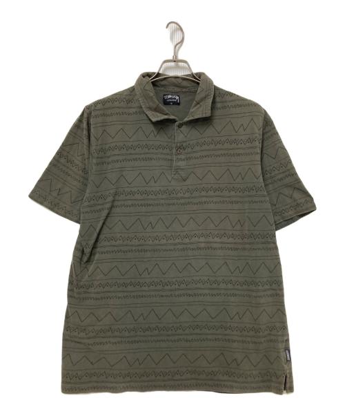 stussy（ステューシー）stussy (ステューシー) 総柄ポロシャツ グレー サイズ:Lの古着・服飾アイテム