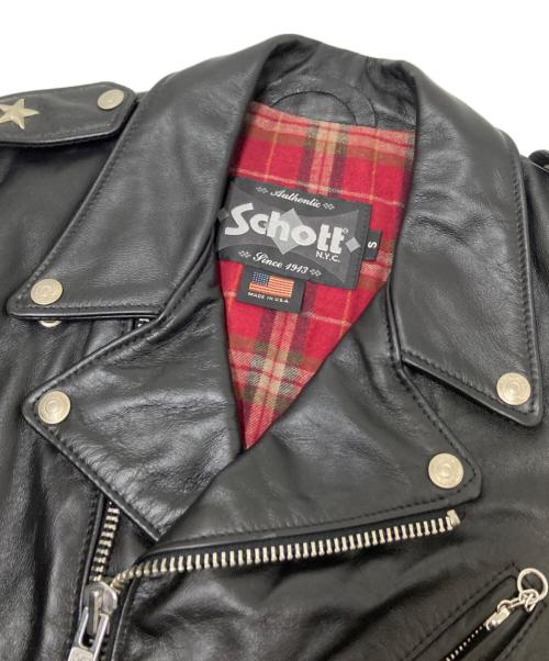 Schott（ショット）Schott (ショット) ダブルライダースジャケット ブラック サイズ:Sの古着・服飾アイテム