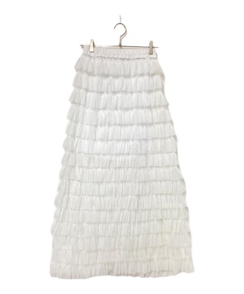 U by SPICK&SPAN（ユー バイ スピック＆スパン）U by SPICK&SPAN (ユー バイ スピック＆スパン) ティアードロングスカート ホワイト サイズ:F 未使用品の古着・服飾アイテム