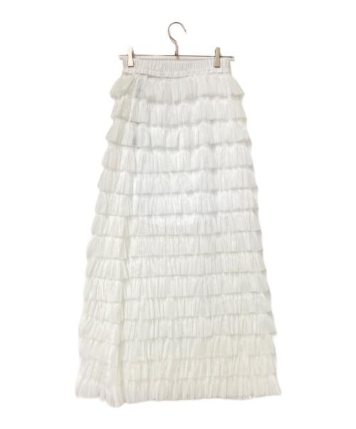 U by SPICK&SPAN（ユー バイ スピック＆スパン）U by SPICK&SPAN (ユー バイ スピック＆スパン) ティアードロングスカート ホワイト サイズ:F 未使用品の古着・服飾アイテム